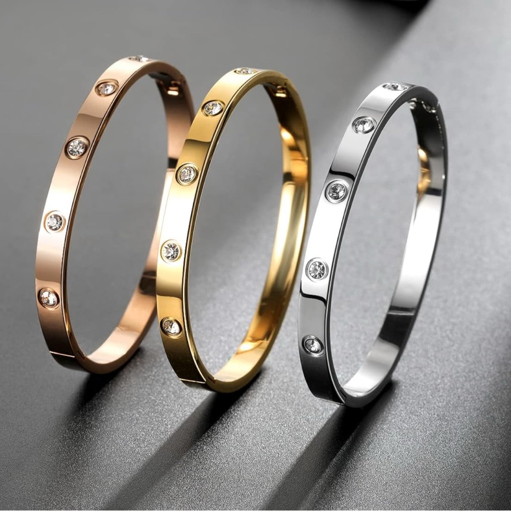Silver and Gold bangle bracelets